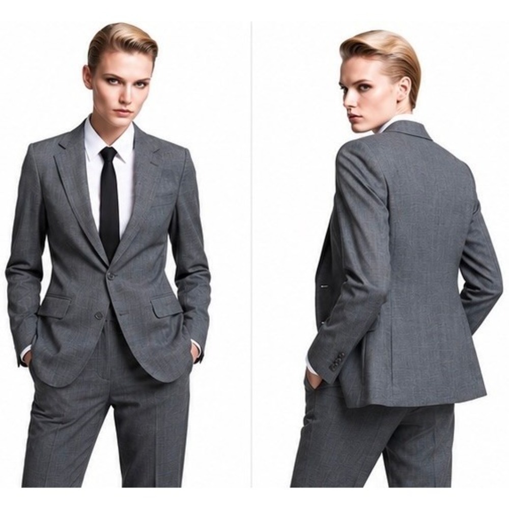 Takeshy Kurosawa Homme Grey Wool Blend 2 Piece Suit Italy Men's‎ IT46/(W)10-12